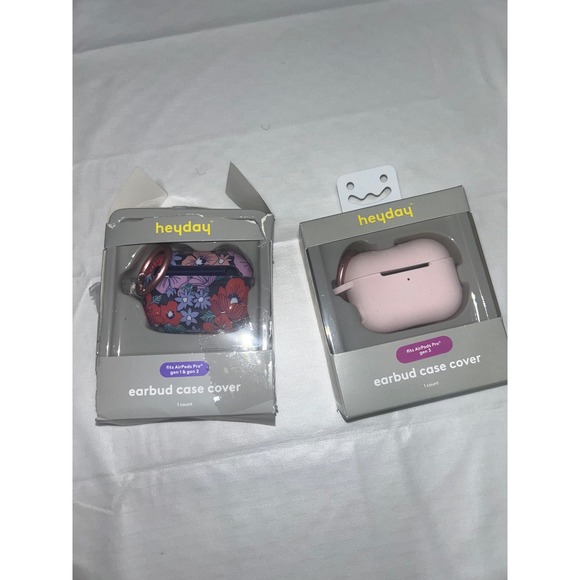 heyday Other - Heyday AirPods Pro Case Cover Bundle Floral & Pink Gen 1 2 3 Silicone 2 Pack